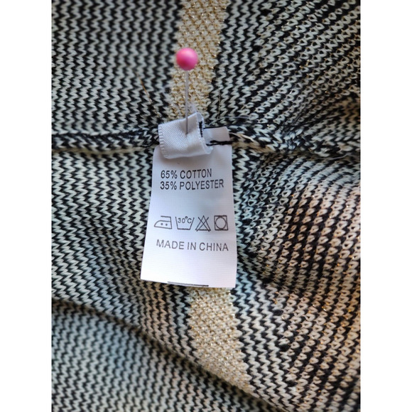 Woman's Aztec Tan Black Open Cardigan Sweater Size Large Fringe Metallic Unbrand - Picture 12 of 12